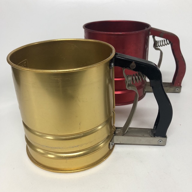 SIEVE, Flour Sifter Anodised Gold or Red